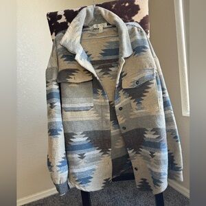 Aztec button up shacket